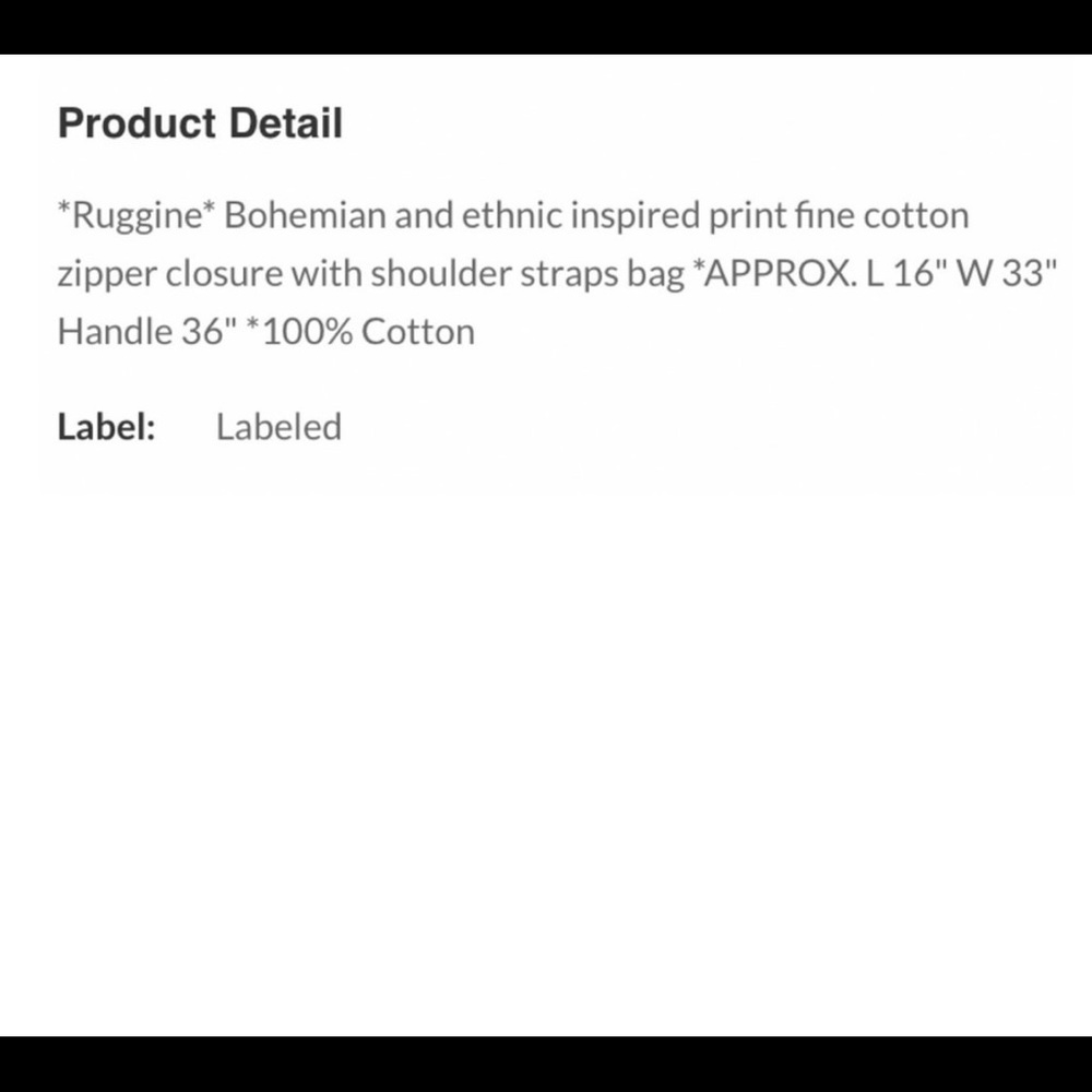 New! Ruggine Ethic Blue Print Bohemian Zipper Shoulder Bag with Pocket - Picture 7 of 8